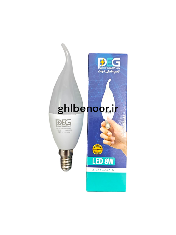 لامپ اشکی 8 وات 18 ماه گارانتی استاندارد PEG