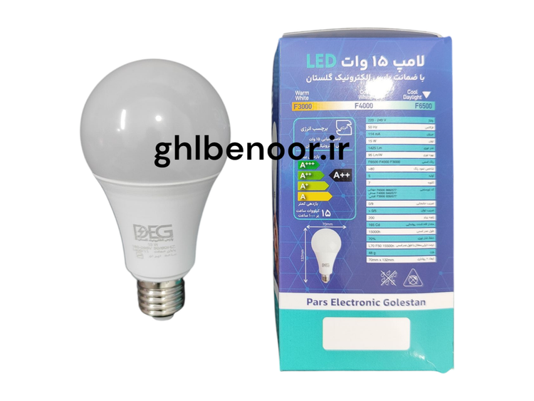 لامپ 15 وات 18 ماه گارانتی استاندارد